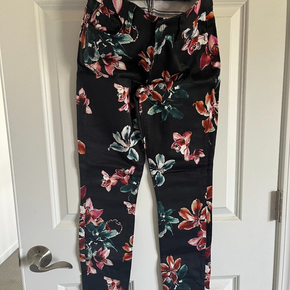 Floral skinny jeans